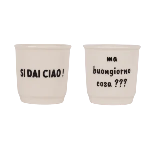 Set Tazzine da caffè in ceramica " Buongiorno - ciao "